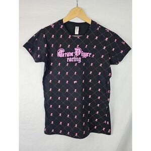 Grave Digger Racing Juniors Shirt Size XL Black Pink Skulls Short Sleeve T-Shirt